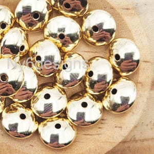 14K Gold Filled Saucer Beads 4.5x2.5mm Hole size 1.30mm- 10pcs DIY Jewelry Ideal for beading, jewelry making, and DIY craft projects.