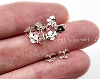 Sterling Silver Butterfly Earring Backs – 5x3mm, 10 pcs