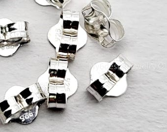 Sterling Silver Earring Backs | Butterfly Clutch, 5x3mm/ 5x4mm (10pcs)
