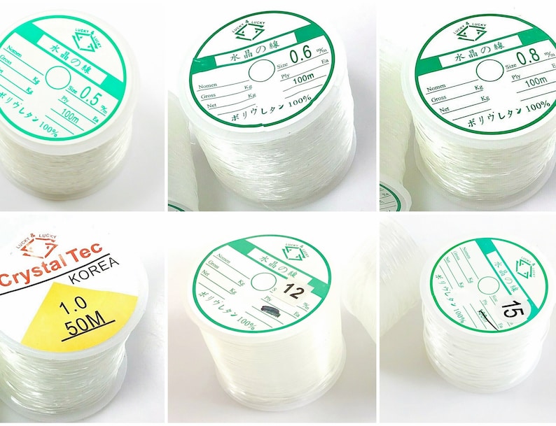 Clear Crystal Elastic Cord – Beading & Jewelry Stretch Thread Variety Sizes image 2