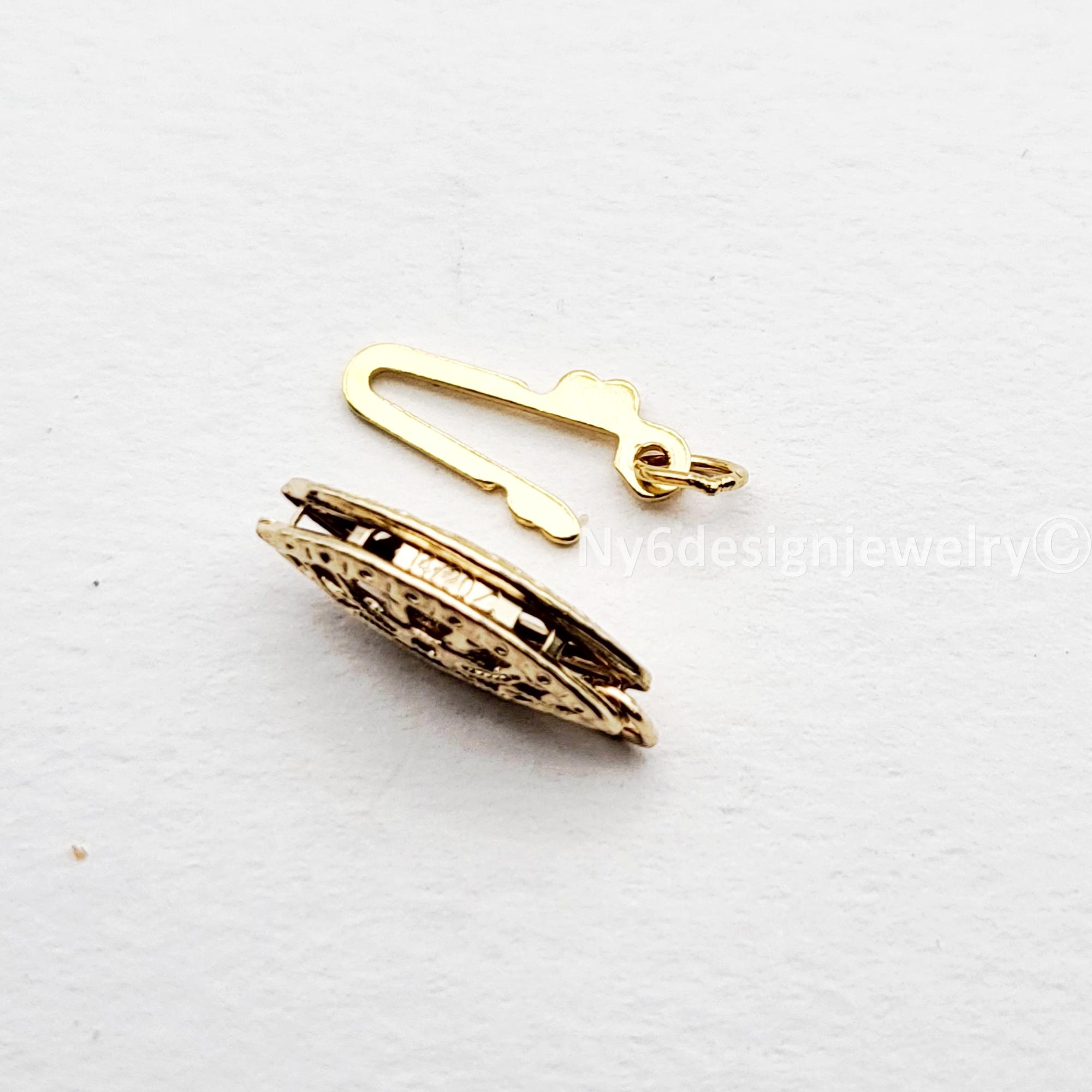 filigree fish hook clasp Large A slender filigree fish hook clasp with a plated metal finish  adds a delicate 14K Gold Filled Filigree Necklace