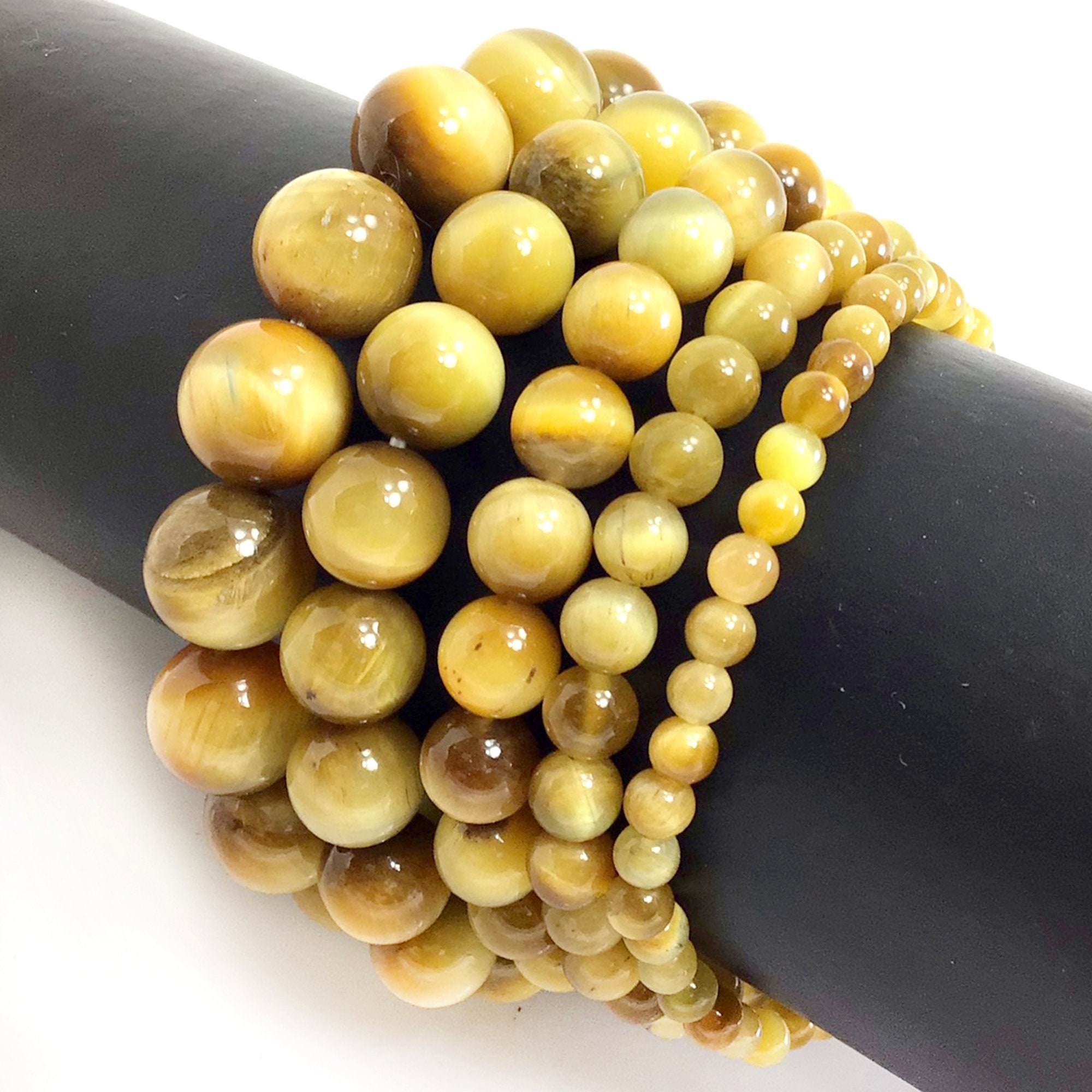 Gold Tiger's Eye Bracelet Stretch Elastic Crystal Healing