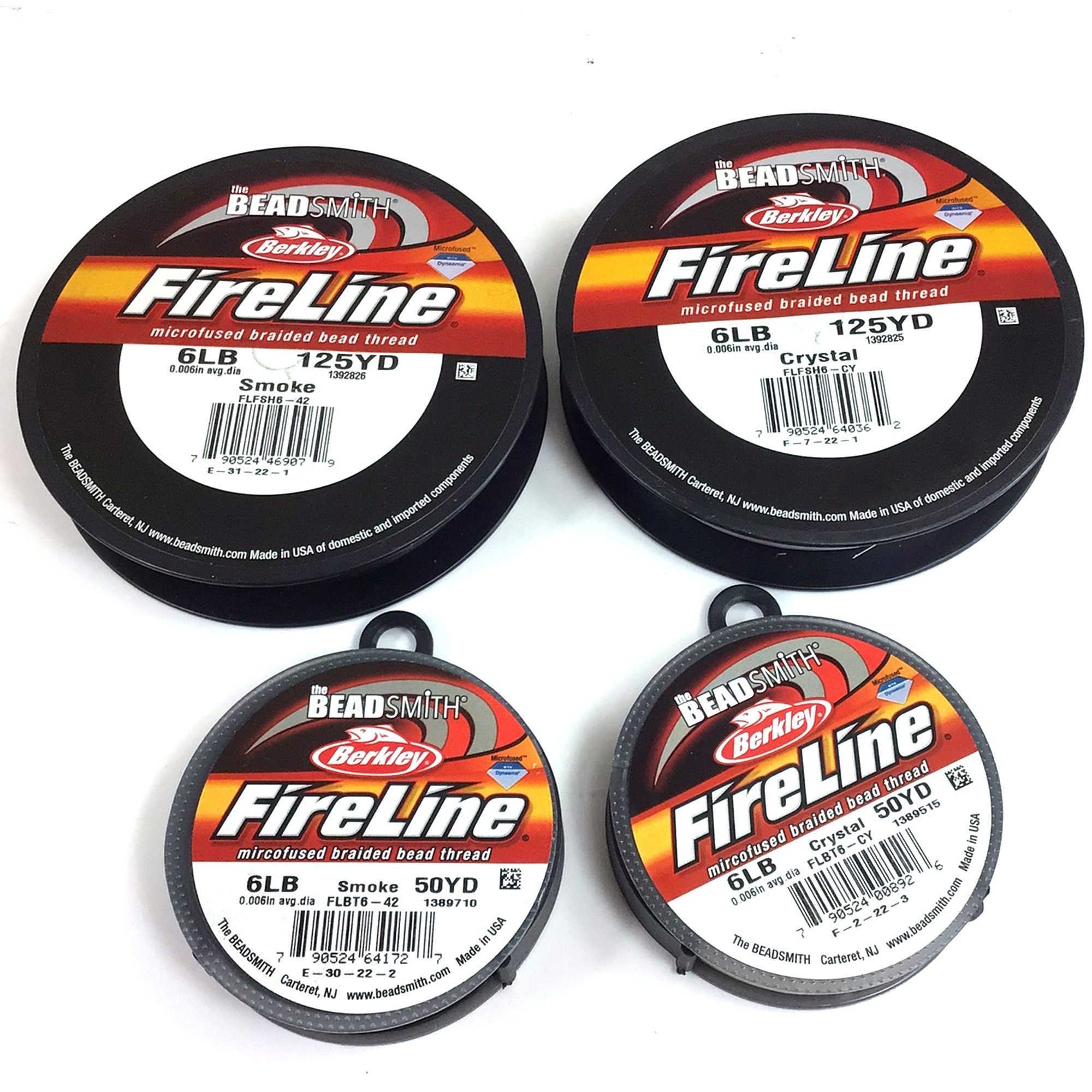 The Beadsmith Fireline by Berkley – Micro-Fused Braided Thread – 8lb. Test,  .007”/.17mm Diameter, 50 Yard Spool, Smoke Grey – Super Strong Stringing  Material for Jewelry Making and Bead Weaving