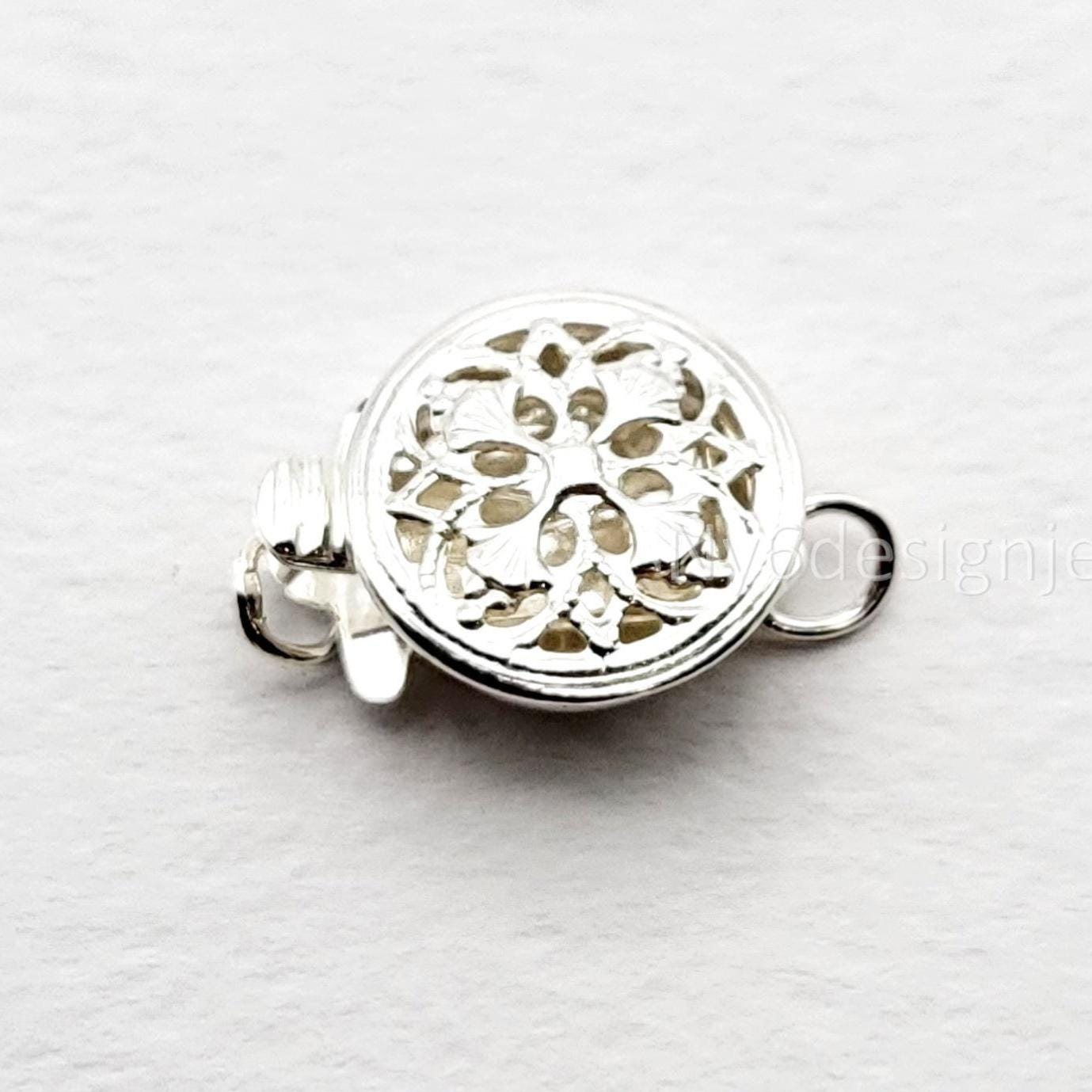 Sterling Silver Filigree Flower Box Clasp - 9mm, USA Made - Etsy
