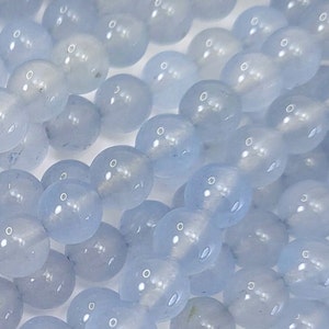 Baby Blue Jade Beads 15&quot; Strand - Natural Gemstone Round Loose Beads 4mm 6mm 8mm 10mm 12mm for DIY Handmade Jewelry