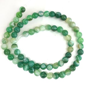 Ever Green Agate Stripe Bead Gemstone Round Loose Beads 4mm 6mm 8mm 10mm 12mm 15 Strand image 5