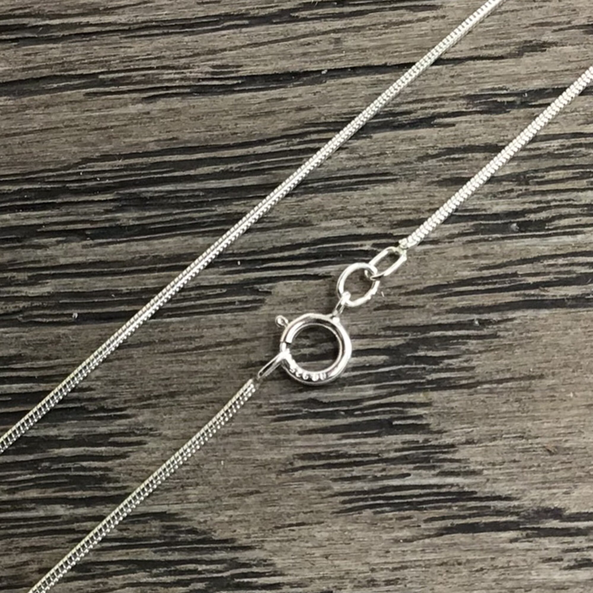 Sterling Silver Snake Chain Necklace With Spring Ring Clasp 16