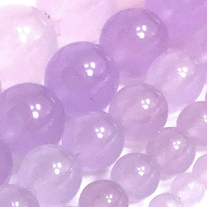 Light Purple Jade Beads AA Gemstone Round Loose Bead Gorgeous Jewelry Supplies 4mm 6mm 8mm 10mm 12mm 15" Strand