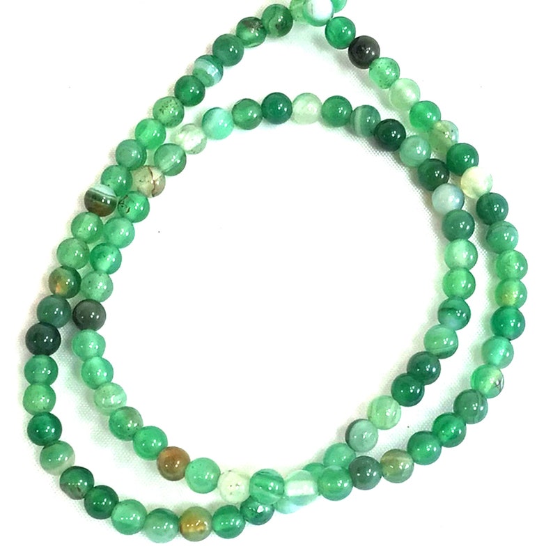 Ever Green Agate Stripe Bead Gemstone Round Loose Beads 4mm 6mm 8mm 10mm 12mm 15 Strand image 6