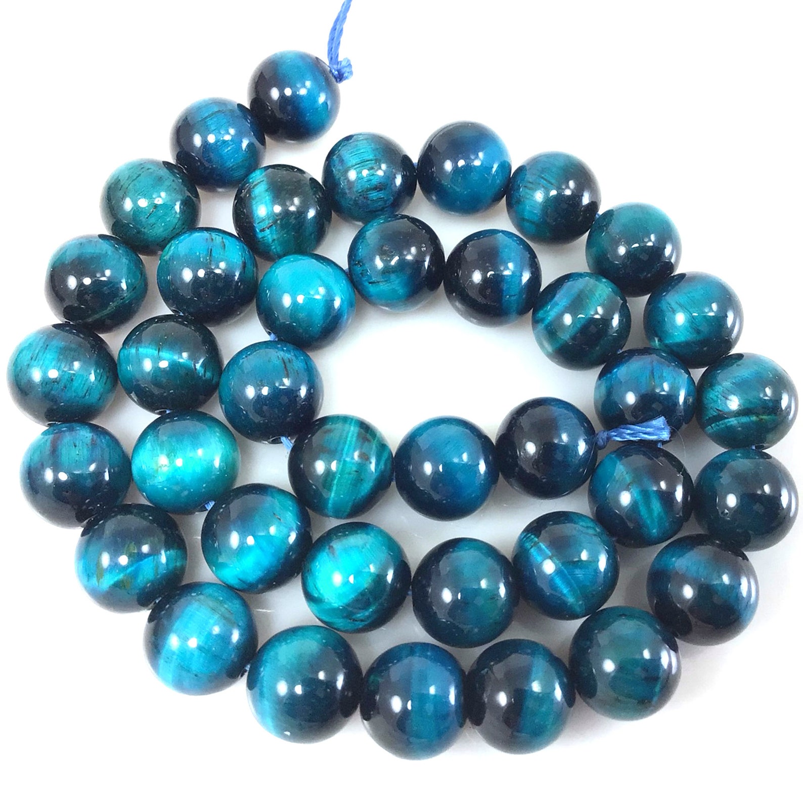Turquoise Blue Tiger eye Tiger's eye Round Loose Beads Etsy