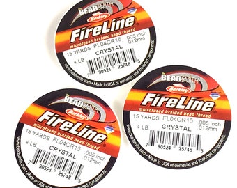 BeadSmith FireLine Braided Beading Thread | Crystal Smoke, 15 Yards 4LB/6LB/8LB