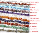 Bulk lot Natural Gemstone Chip Beads Assorted Stone 34 quot Strand Bead Crystal Gemstone Chip Necklaces Irregular Shaped Freeform Jewelry Making