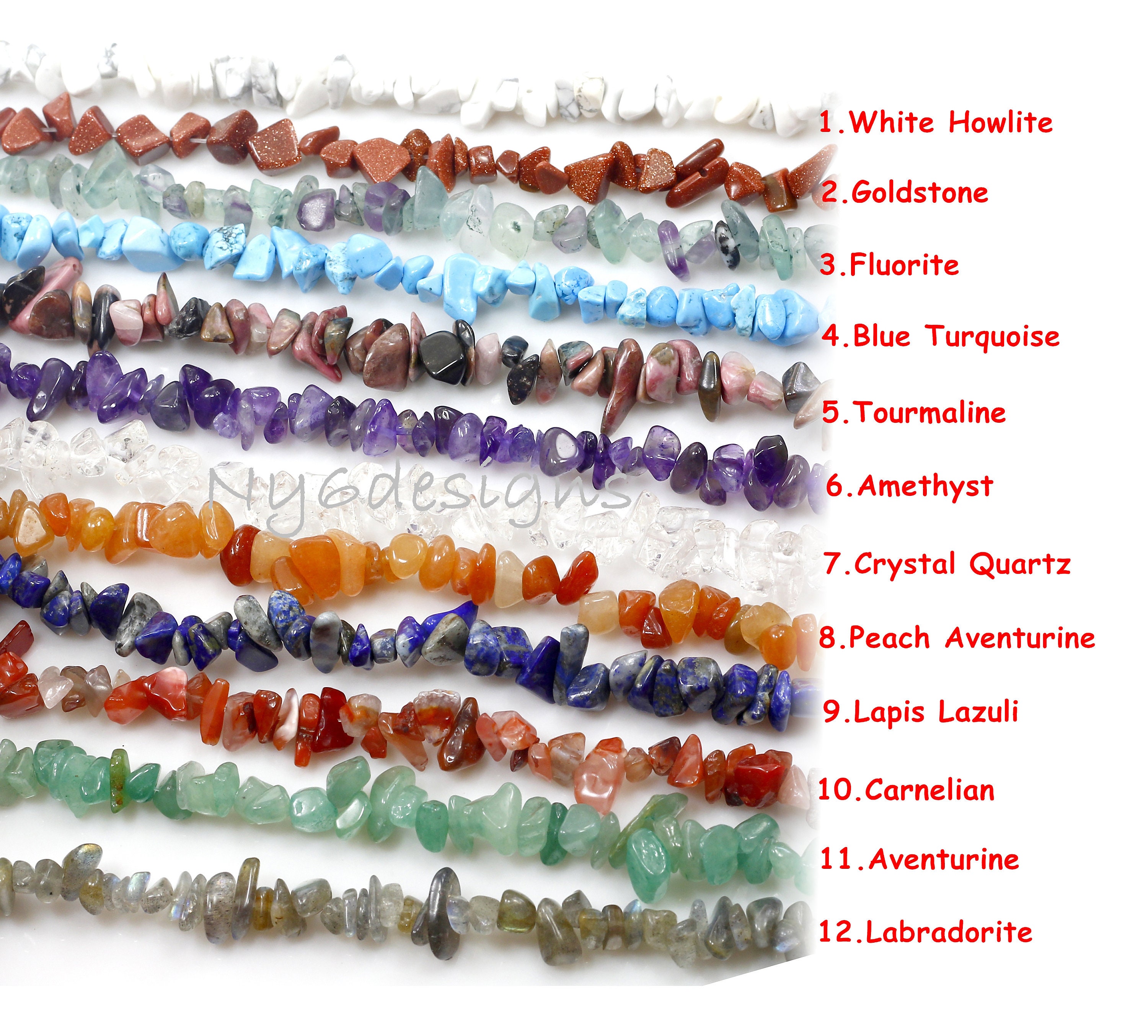 Efivs Arts Natural 24 Assorted Irregular Chips Stone Gemstone Beads Crushed Chunked Crystal Pieces Loose Beads for Jewelry Making