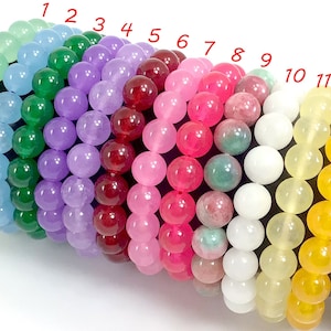 Multi-color Jade Bracelet Natural AAA Gemstone Stretch Beaded Bracelet 7.5" Men Women Balance Healing 4mm 6mm 8mm 10mm 12mm