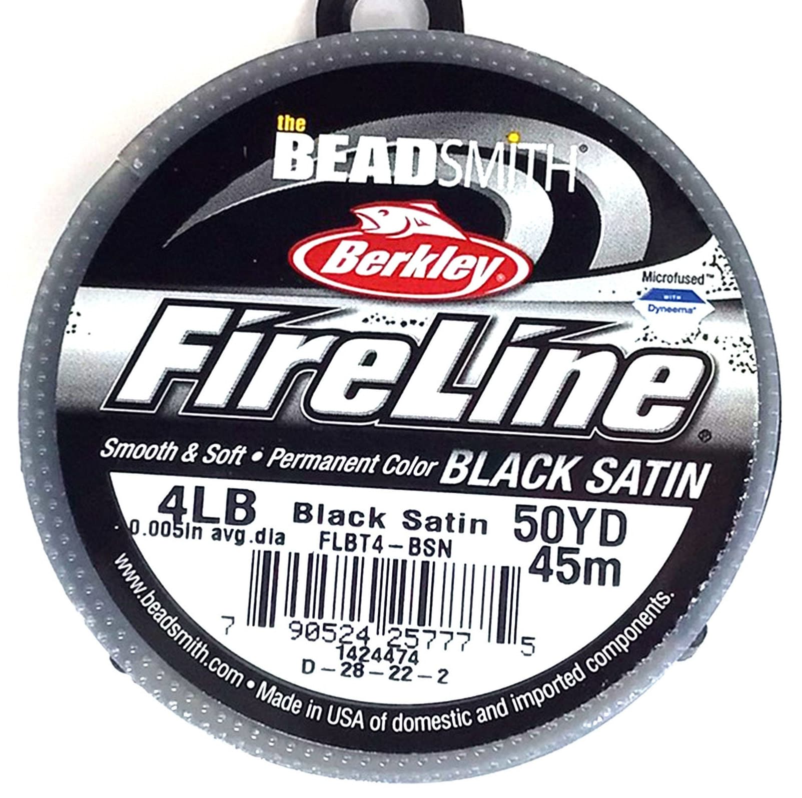 Berkley Fireline 4lb Beading Thread Black Satin .005 IN/.12mm Dia