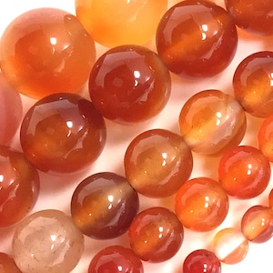 Natural Orange Carnelian Round Beads AA Gemstone Round Loose Beads 4mm 6mm 8mm 10mm 12mm 18mm 7.5&quot;/15&quot; Full Strand Healing