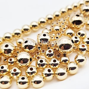 12mm 14K Gold Filled  Seamless Round Beads ONE pc– Bright Yellow Gold Spacer Beads for Jewelry Making – Made in USA