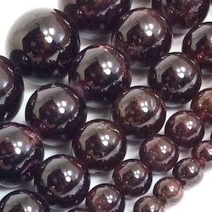 Genuine Garnet Beads Dark Red Gorgeous Natural Gemstone Round Loose Beads 3mm 4mm 6mm 8mm 10mm 12mm 15&quot; Strand For Jewelry make