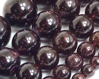 Genuine Garnet Beads Dark Red Gorgeous Natural Gemstone Round Loose Beads 3mm 4mm 6mm 8mm 10mm 12mm 15&quot; Strand For Jewelry make