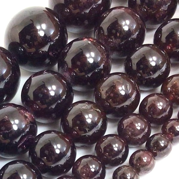 Genuine Garnet Beads AAA Dark Red Gorgeous Natural Gemstone Round Loose Beads 4mm 6mm 8mm 10mm 12mm 15" Strand