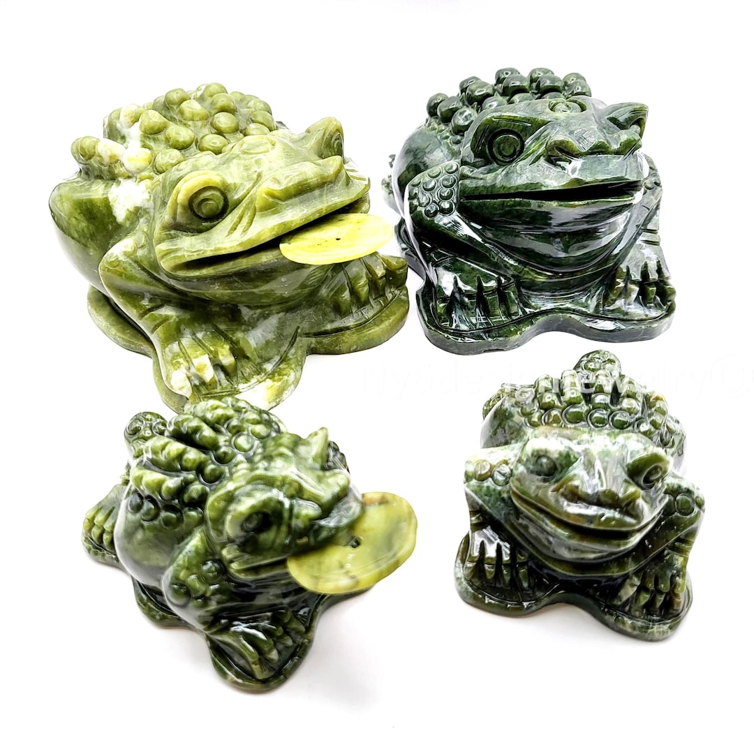 Jade Money Frog Statue – Feng Shui Wealth Toad Small / Large Sizes