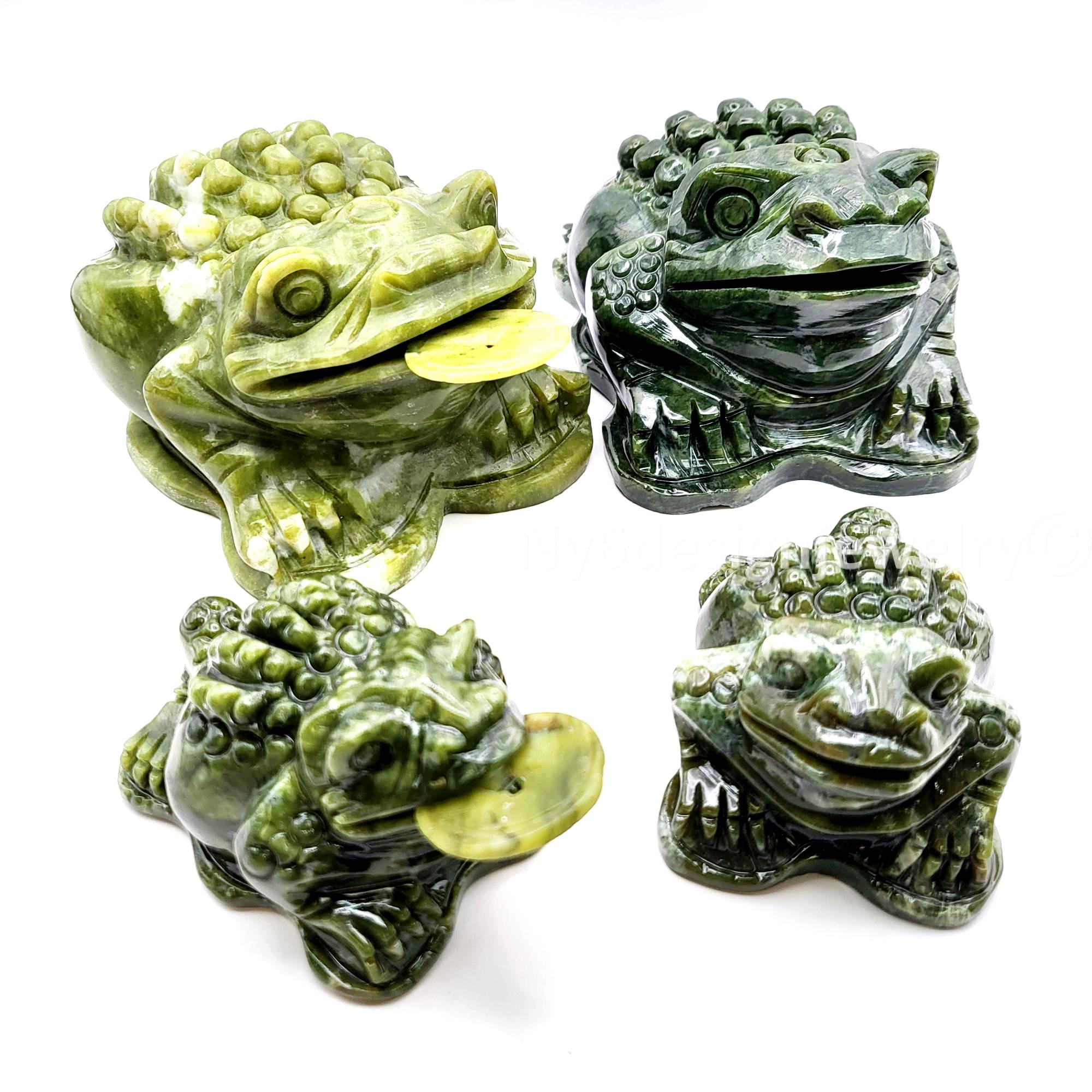 Jade Money Frog Statue – Feng Shui Wealth Toad Small / Large Sizes