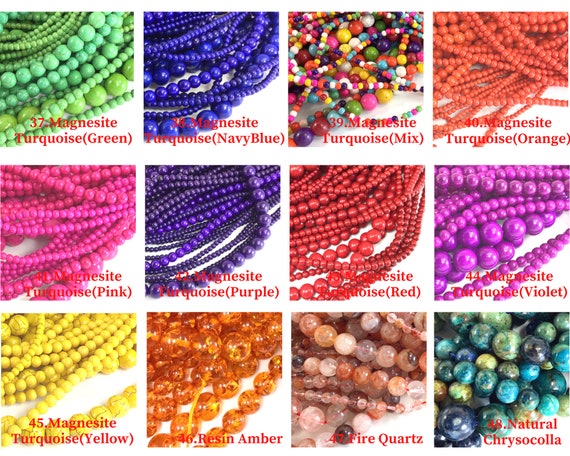 Natural Gemstone Beads Round Loose Wholesale 4mm 6mm 8mm 10mm 12mm 15.5