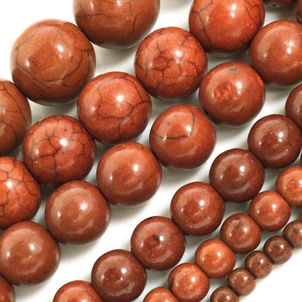 Brown Turquoise Howlite Bead Natural Gemstone Round Loose Beads 4mm 6mm 8mm 10mm 12mm 14mm 15" Strand Magnesite Turquoise