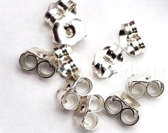 Sterling Silver Butterfly Earring Backs - 10 Pcs (5x4mm)
