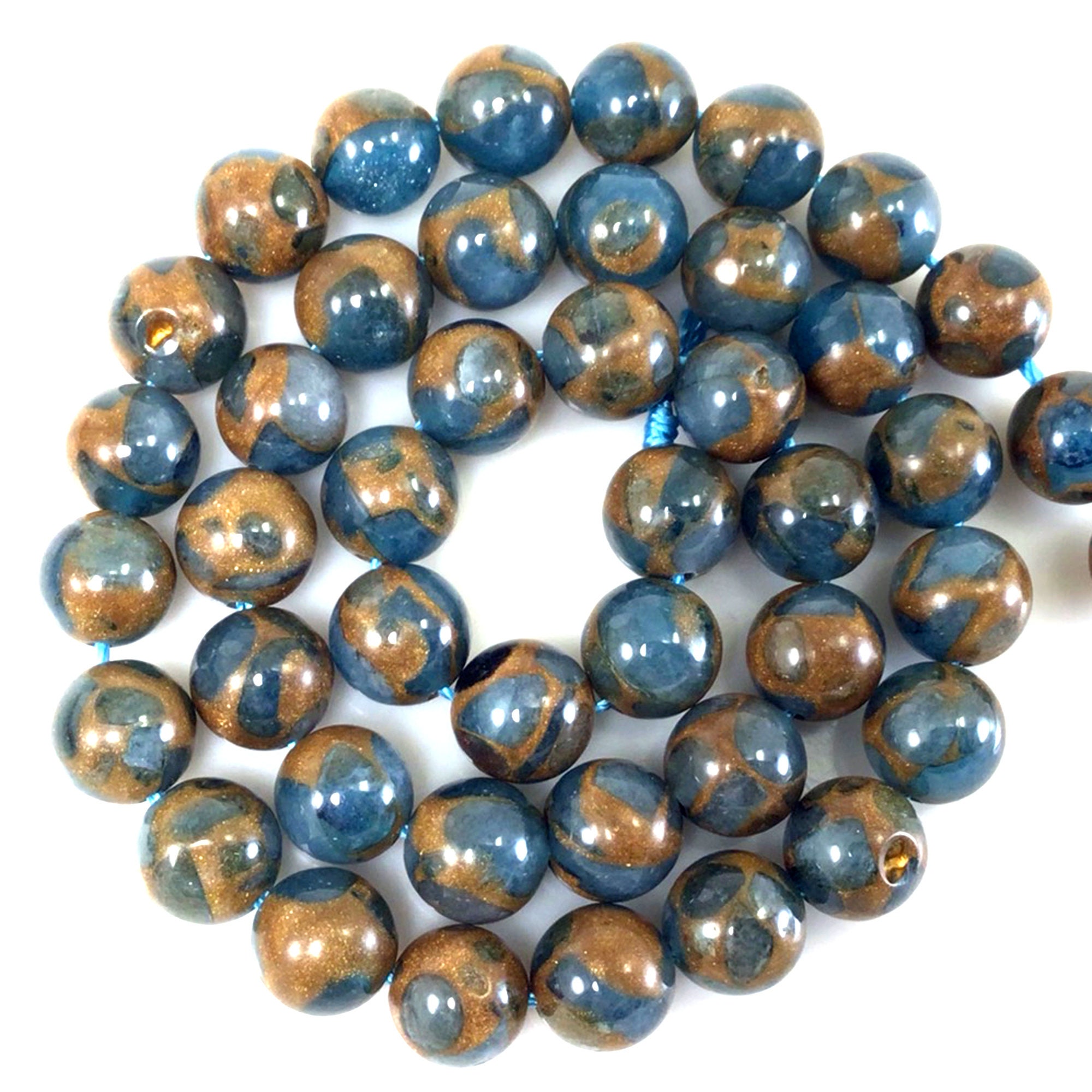 Handmade Gemstone Impression Jasper Variscite / Cloisonne Jasper Turquoise  Blue Stretch Bracelet Round Beads 4mm 6mm 8mm 10mm 12mm 7.5 Healing Bangle  Gemstone Bracelet · NY6 Design