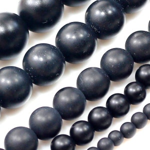 Natural Matte Black Onyx Beads Grade AAA Gemstone Round Loose Beads 4mm 6mm 8mm 10mm 12mm 15" Full Strand Jewelry Necklace Bracelet