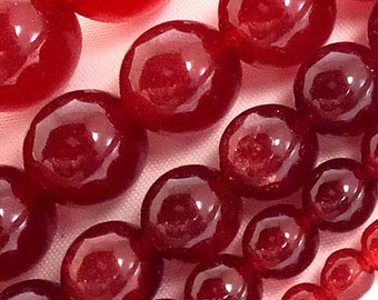 Red Jade Beads Gorgeous Natural Gemstone Round Loose Beads 4mm 6mm 8mm 10mm 12mm 15" Strand