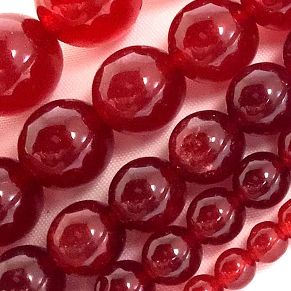 Red Jade Beads Gorgeous Natural Gemstone Round Loose Beads 4mm 6mm 8mm 10mm 12mm 15" Strand