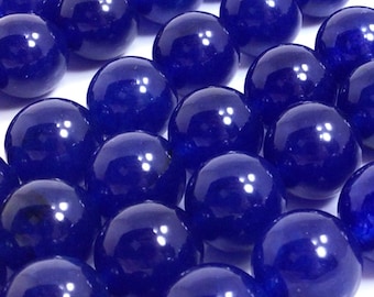 Royal Blue Jade Beads Grade AA Gemstone Round Loose Beads Sapphire Blue Jade 4mm 6mm 8mm 10mm 12mm 15" Strand