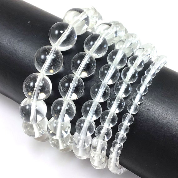 Clear Crystal Quartz Bracelet Stretch Elastic Crystal Healing Gemstone  Round Beaded for Men,women 4mm 6mm 8mm 10mm 12mm 7.5 -  Australia