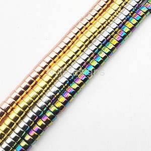 Multicolor Hematite Heishi Beads 4mm Flat Rondelle Gemstone 15&#39;&#39; Strand Rose Gold /Gold/Silver/Rainbow Jewelry Making Beads Supply