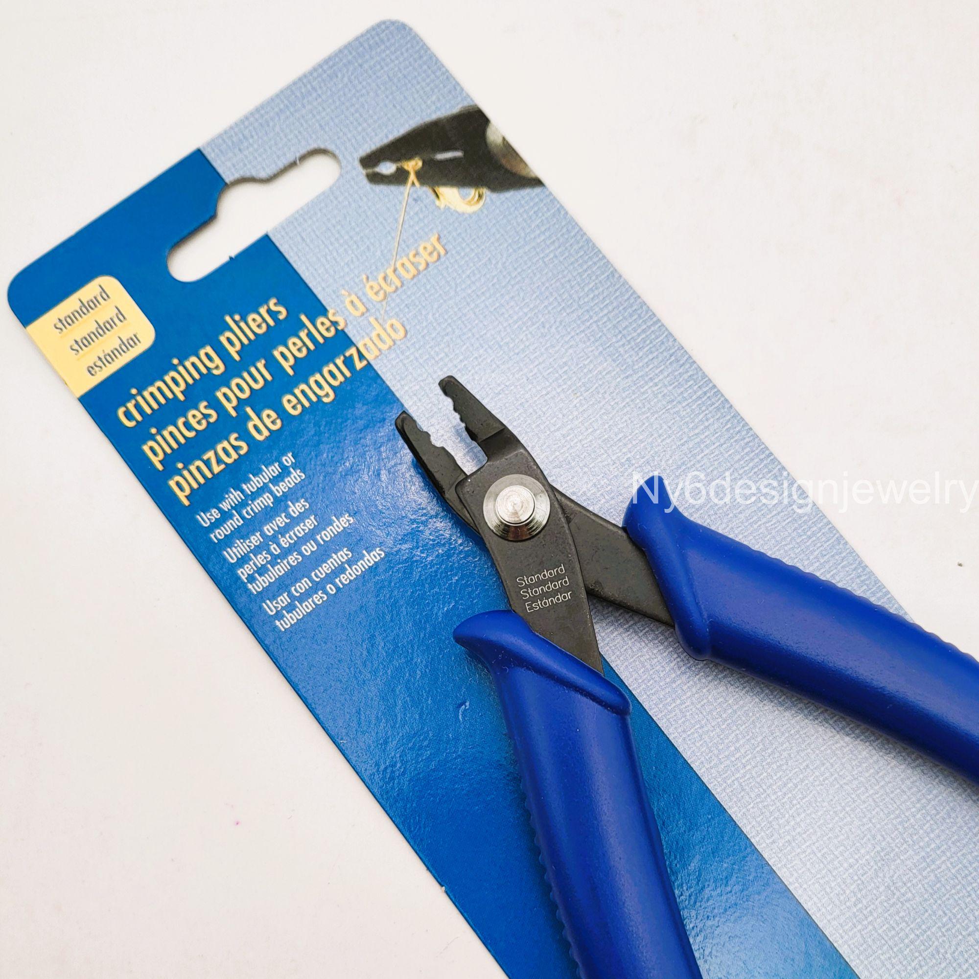 Beadsmith Double Notch Crimper – 5” Jewelry Pliers For 2-3mm Crimps & .013-.024” Beading Wire, Comfort Grip