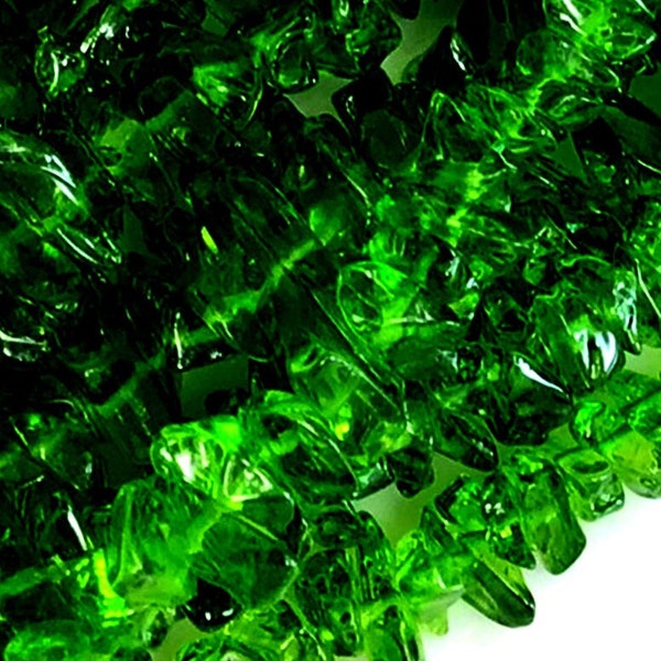 Deep Green Glass Crystal Bead Chips Dark Green Crystal Glass Nugget 36" inches strand Freeform Bead 9mm Jewelry Supplies Making Necklace