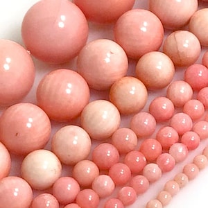 Pink Coral Round Beads Grade AA Natural Gemstone Loose Beads 2mm 3mm 4mm 6mm 8mm 10mm 11mm 15&quot; Strand