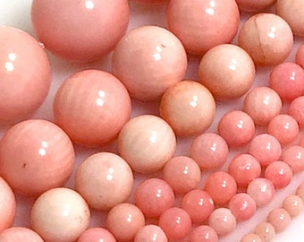 Pink Coral Round Beads Grade AA Natural Gemstone Loose Beads 2mm 3mm 4mm 6mm 8mm 10mm 11mm 15" Strand