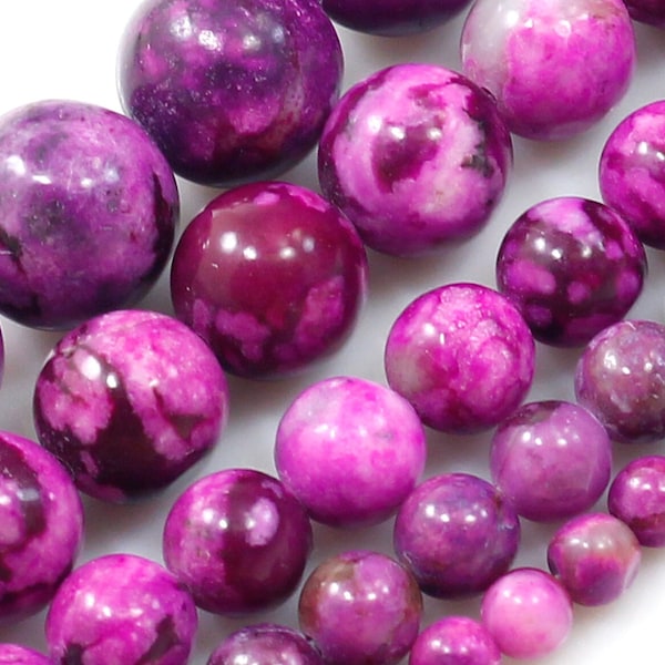 Purple Sugilite Stone Bead AA Natural Gemstone Round Loose Violet Beading Making 4mm 6mm 8mm 10mm 12mm 15" Strand Bulk Lot