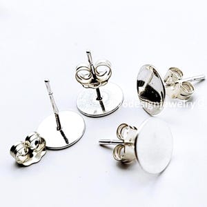 925 Sterling Silver Flat Pad Ear Studs – USA Made Earring Posts & Earwires for Jewelry Making, 4pcs High Quality Findings