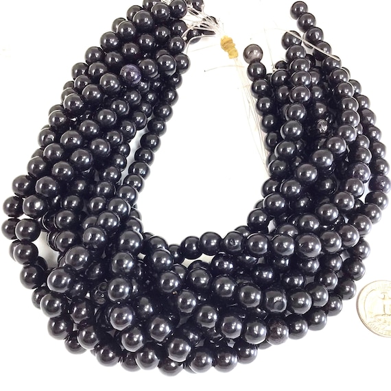 Black Turquoise Howlite Stone Nature Gemstone Round Loose Bead 4mm
