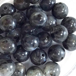 Gray Labradorite Round Beads Larvikite Natural Gemstone Smooth Loose Bead 4mm 6mm 8mm 10mm 12mm Sold by PCS 10 20 50 100 Wholesale Bulk