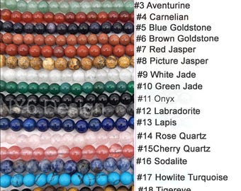 Natural Gemstone Large Hole Beads: Amethyst Agate Aventurine Carnelian 6-12mm Jewelry Making 7.5" Strand