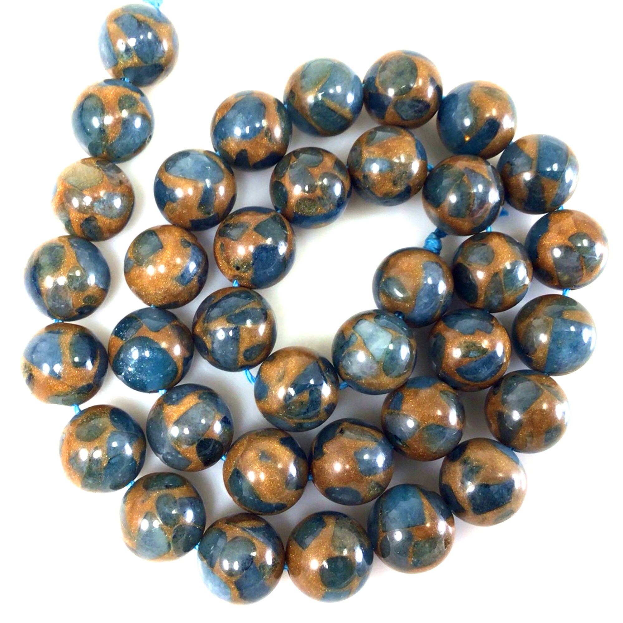 Handmade Gemstone Impression Jasper Variscite / Cloisonne Jasper Turquoise  Blue Stretch Bracelet Round Beads 4mm 6mm 8mm 10mm 12mm 7.5 Healing Bangle  Gemstone Bracelet · NY6 Design