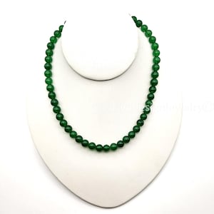 Green Jade Necklace Gift Gemstone Natural Jade Beaded Gemstone Healing Crystal Necklace Beaded Women Silver Lobster Clasp Mother&#39;s Day Gift
