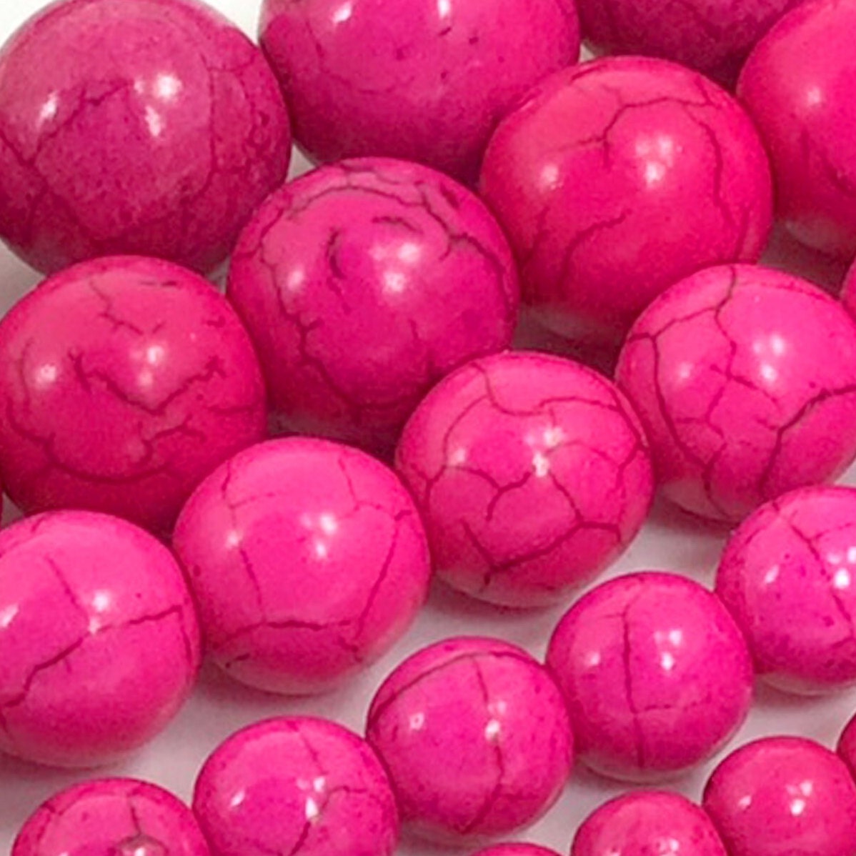6mm Magnesite Hot Pink Beads-0507-32
