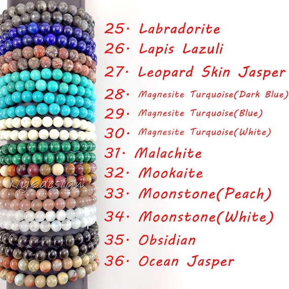 69 Kinds of Gemstone Beads Bracelet, Crystal Round Beads Bracelet, Crystal  Stacking Bracelets, Healing Crystal Bracelet, for Her Gift, 8mm 