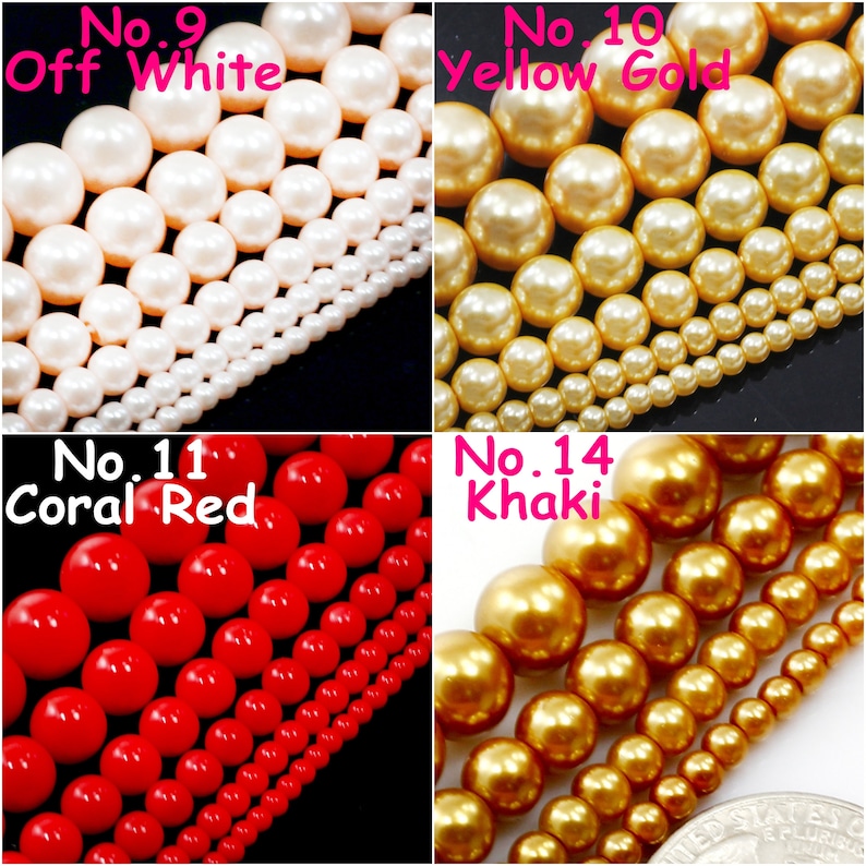 High Quality Multi Color Round Glass Pearl Beads 15 Strand Various Sizes 3mm, 4mm, 6mm, 8mm, 10mm, 12mm Wedding Pearls image 6